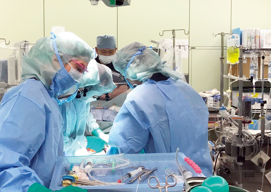 蔡院長右一於名古屋大學附設醫院指導人工心臟移植手術進行過程01